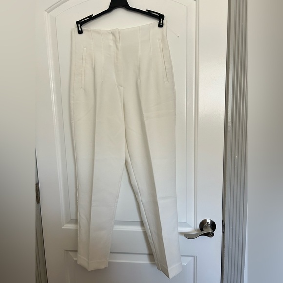 Zara High Rise Slim Tapered Ankle Trousers White Classy Bloggers Fav size medium - Picture 3 of 11